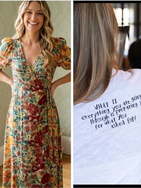 BUNDLE of two!💕🌈 NWT & EUC T-shirt and Gorgeous wrap dress NATURAL LIFE size Med
